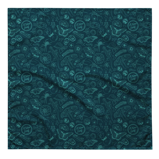 Nature Print Bandana // Deep Teal