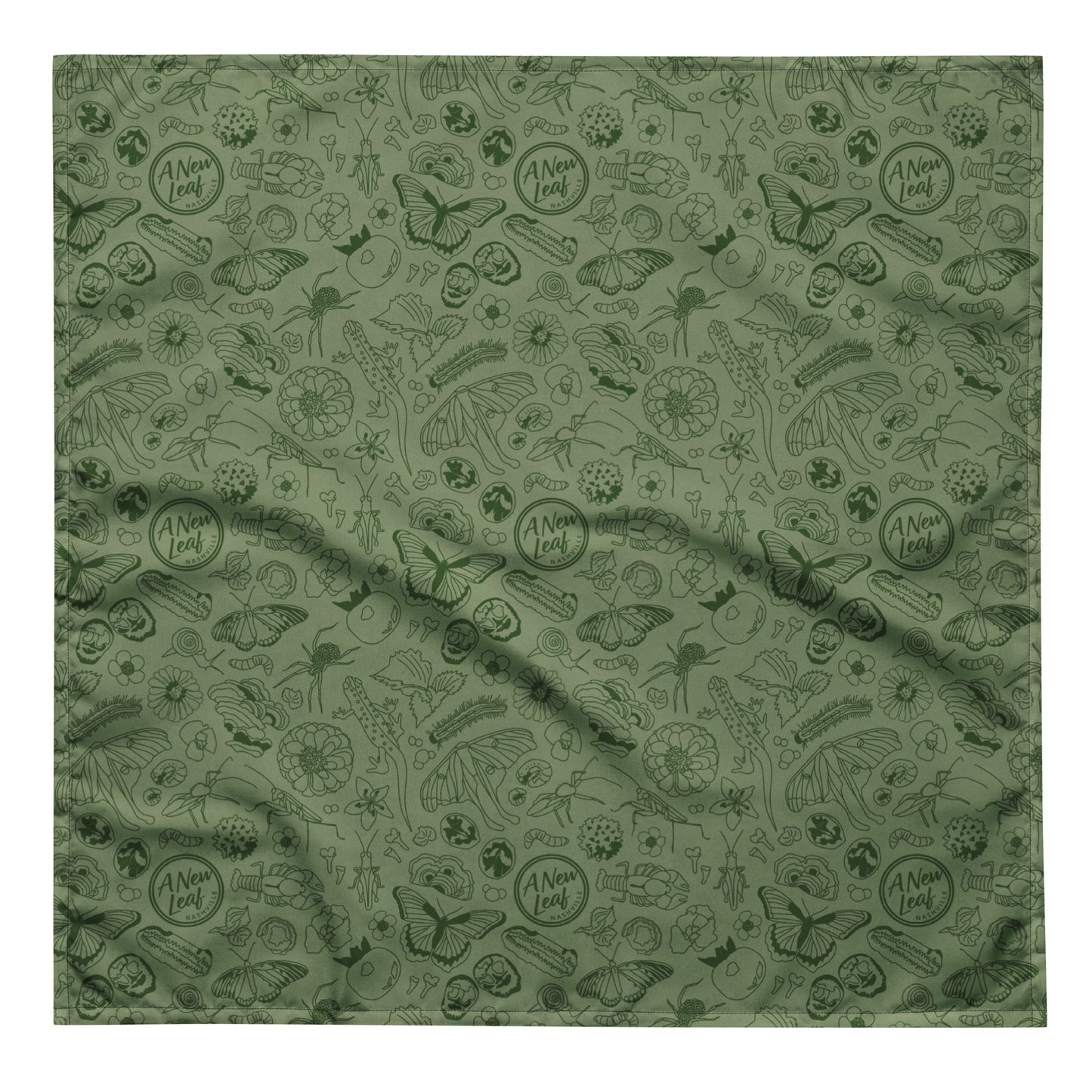 Nature Print Bandana // Olive Green