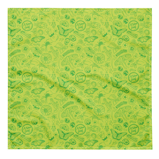 Nature Print Bandana // Chartreuse Green