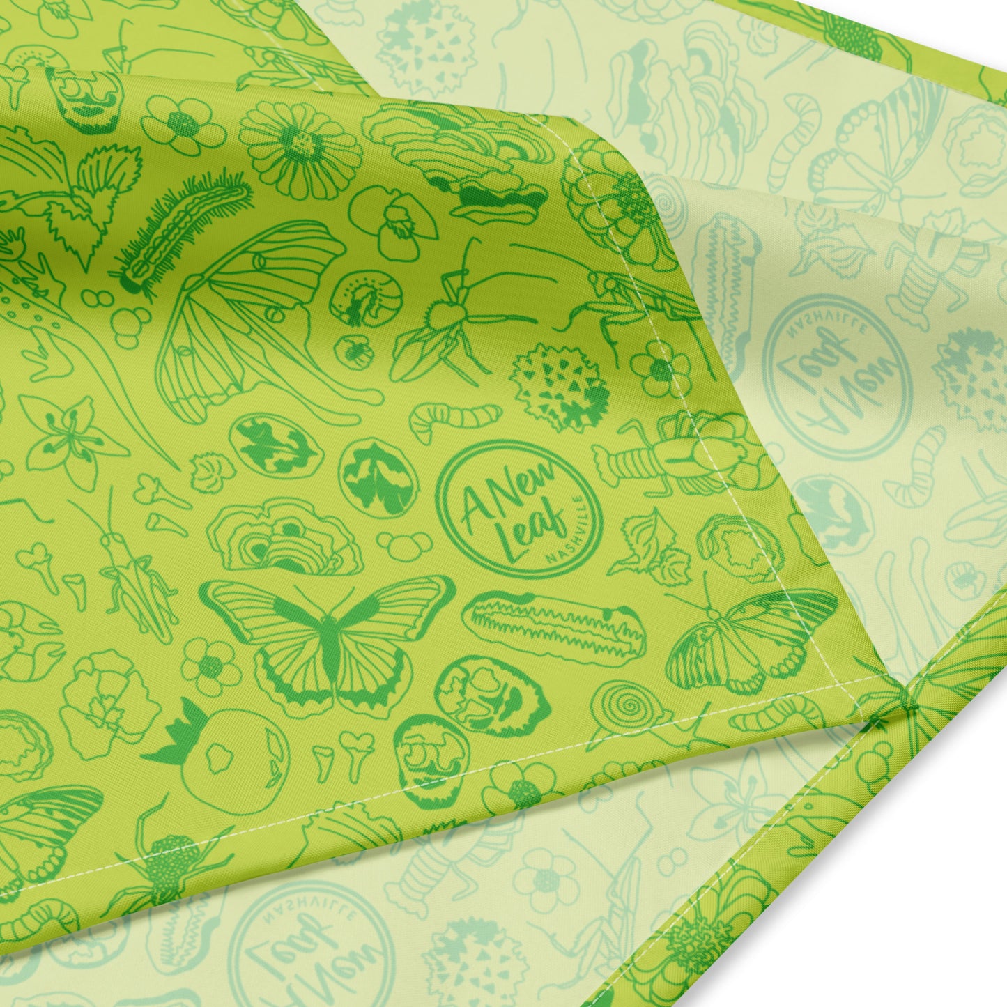 Nature Print Bandana // Chartreuse Green