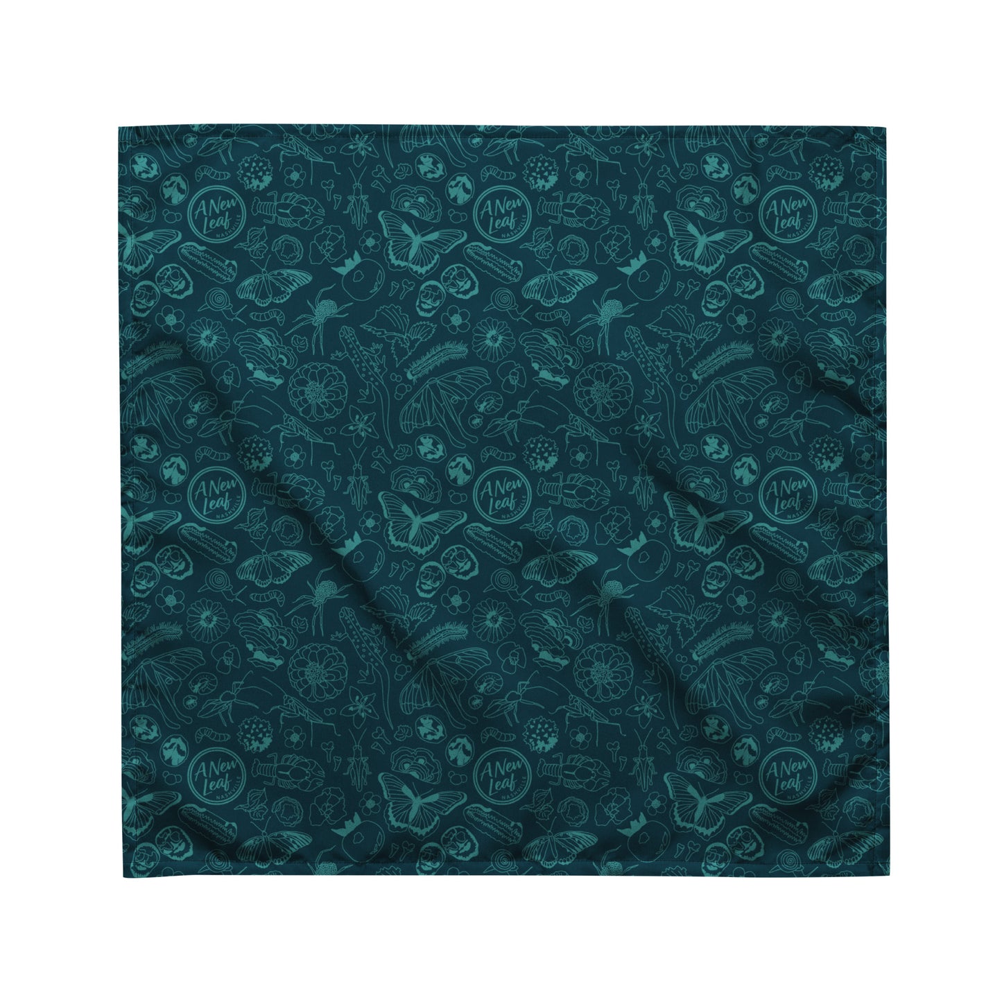 Nature Print Bandana // Deep Teal