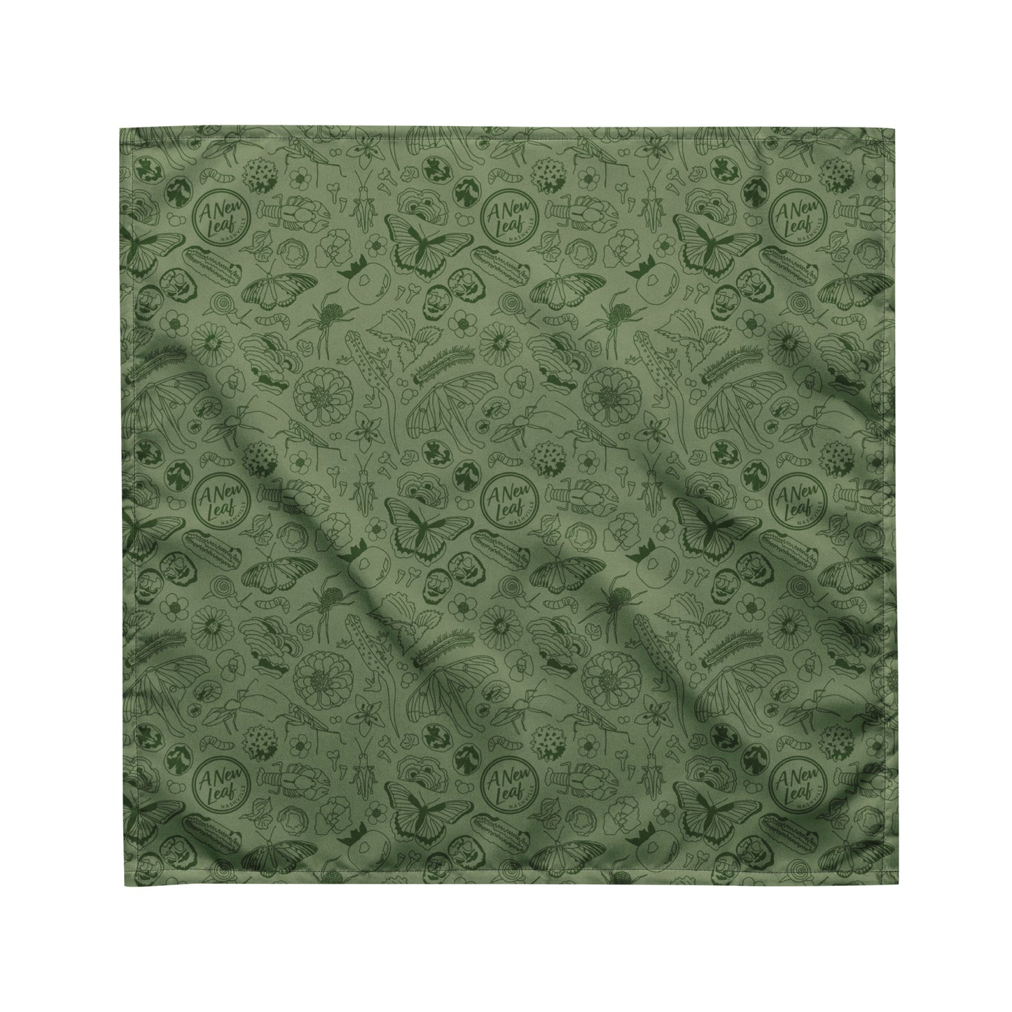 Nature Print Bandana // Olive Green