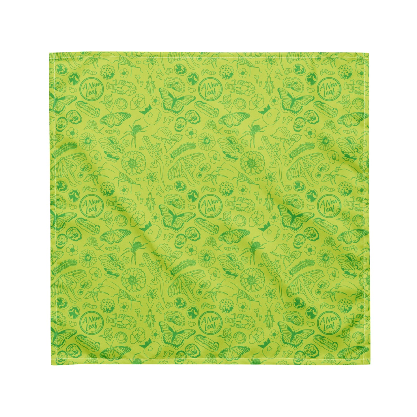 Nature Print Bandana // Chartreuse Green