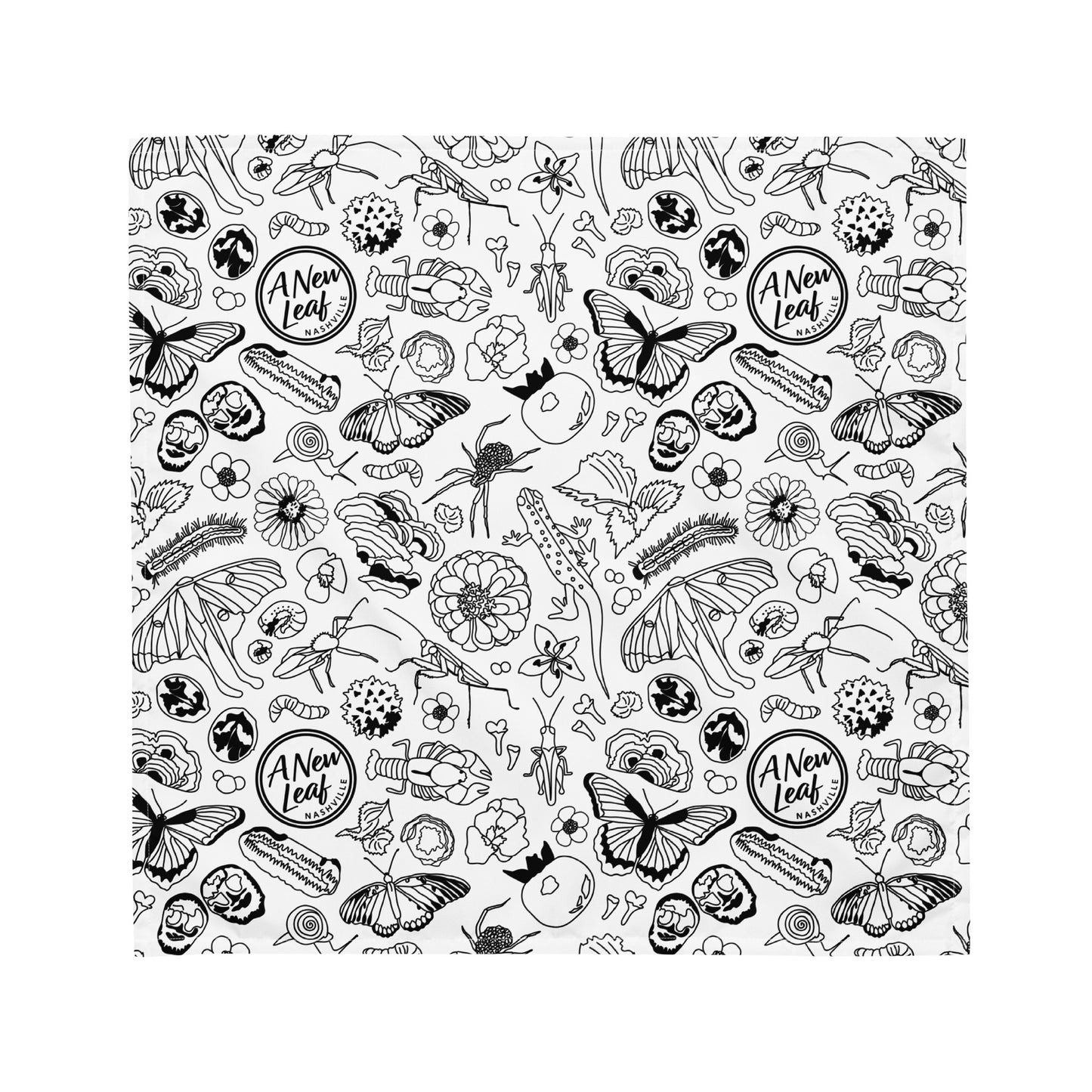 Nature Print Bandana // B&W