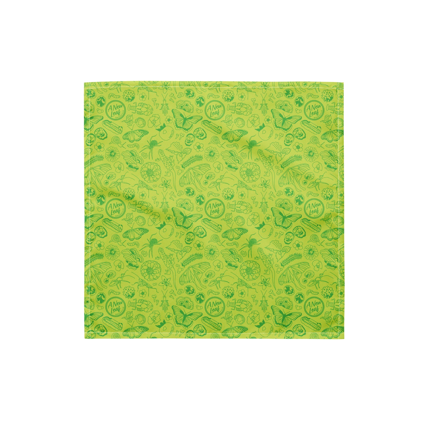 Nature Print Bandana // Chartreuse Green