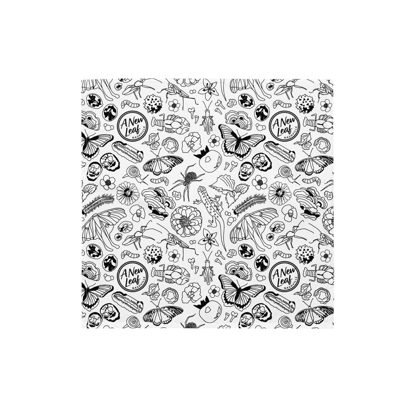 Nature Print Bandana // B&W