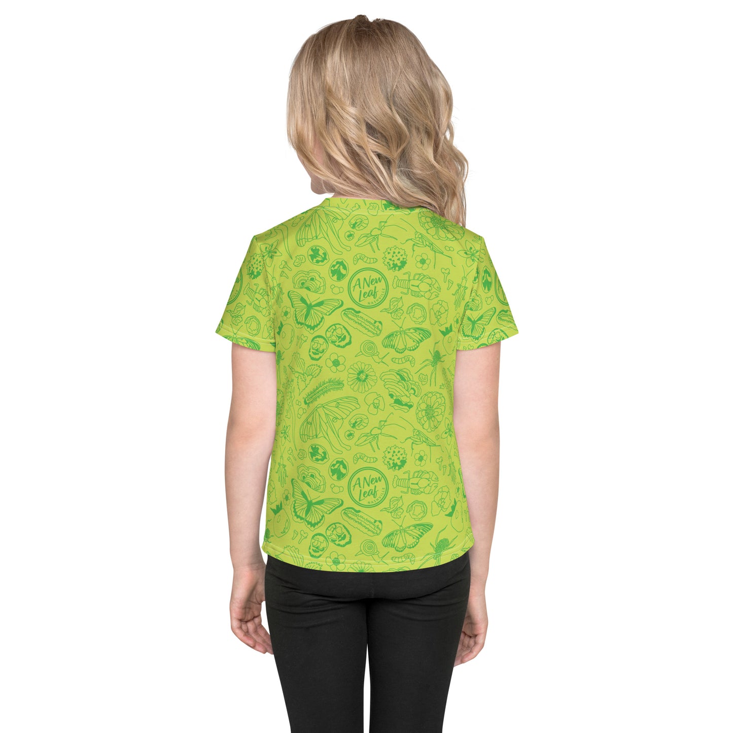 Young Kids Nature Print Short Sleeve Tee // Chartreuse Green