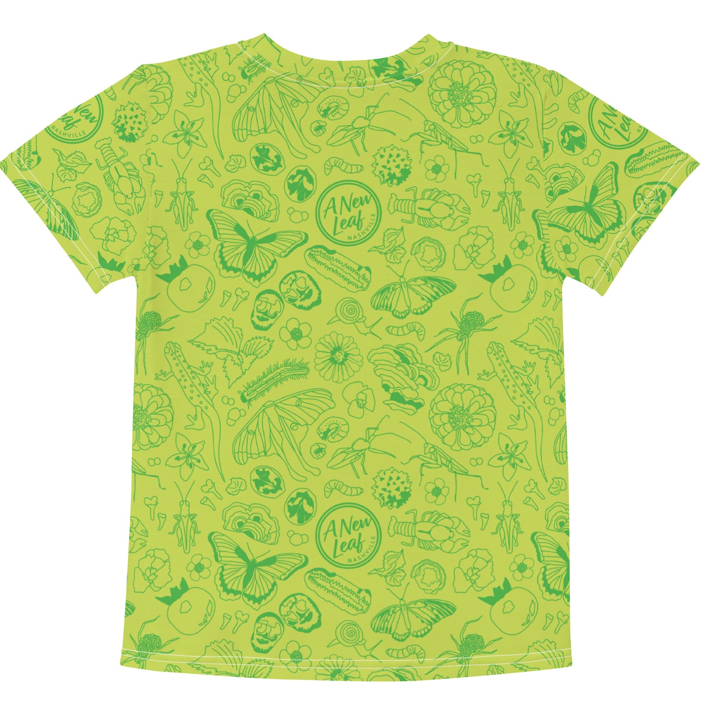 Young Kids Nature Print Short Sleeve Tee // Chartreuse Green