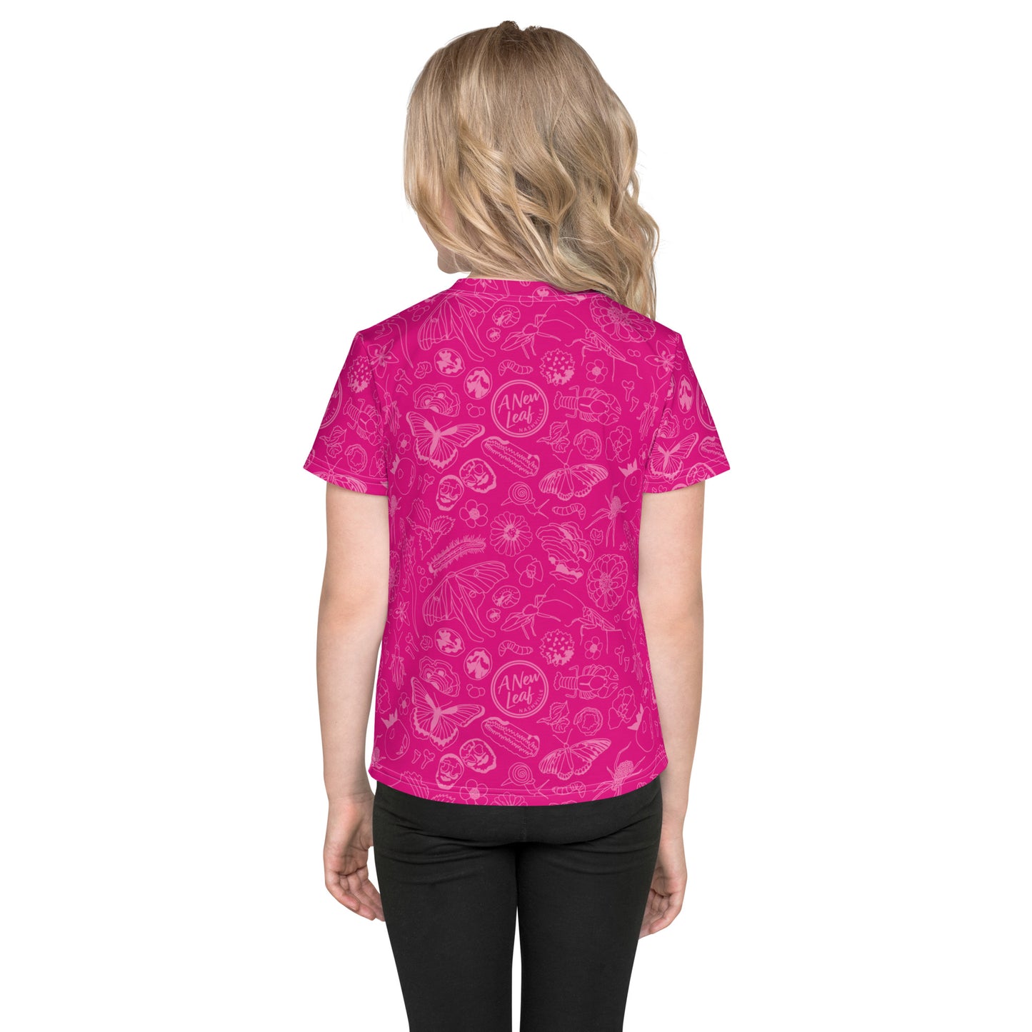 Young Kids Nature Print Short Sleeve Tee // Magenta