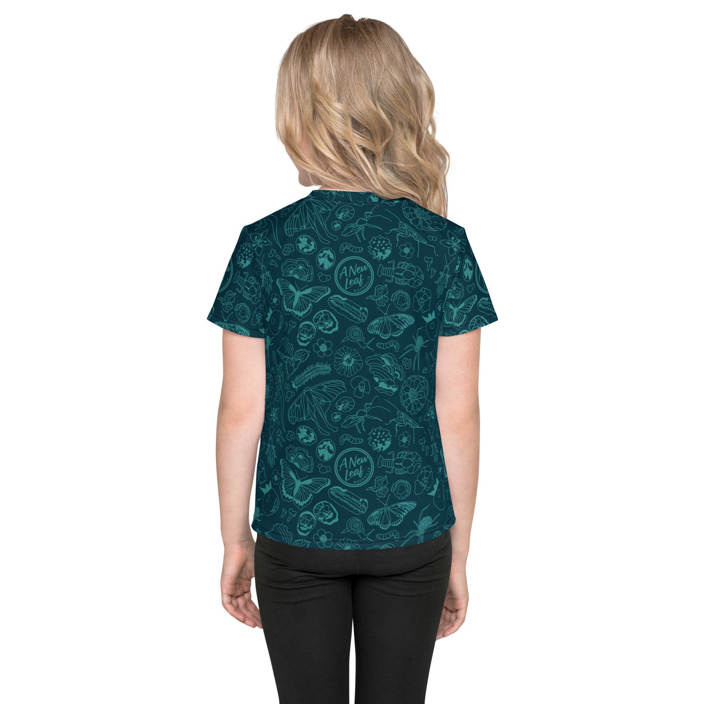 Young Kids Nature Print Short Sleeve Tee // Deep Teal