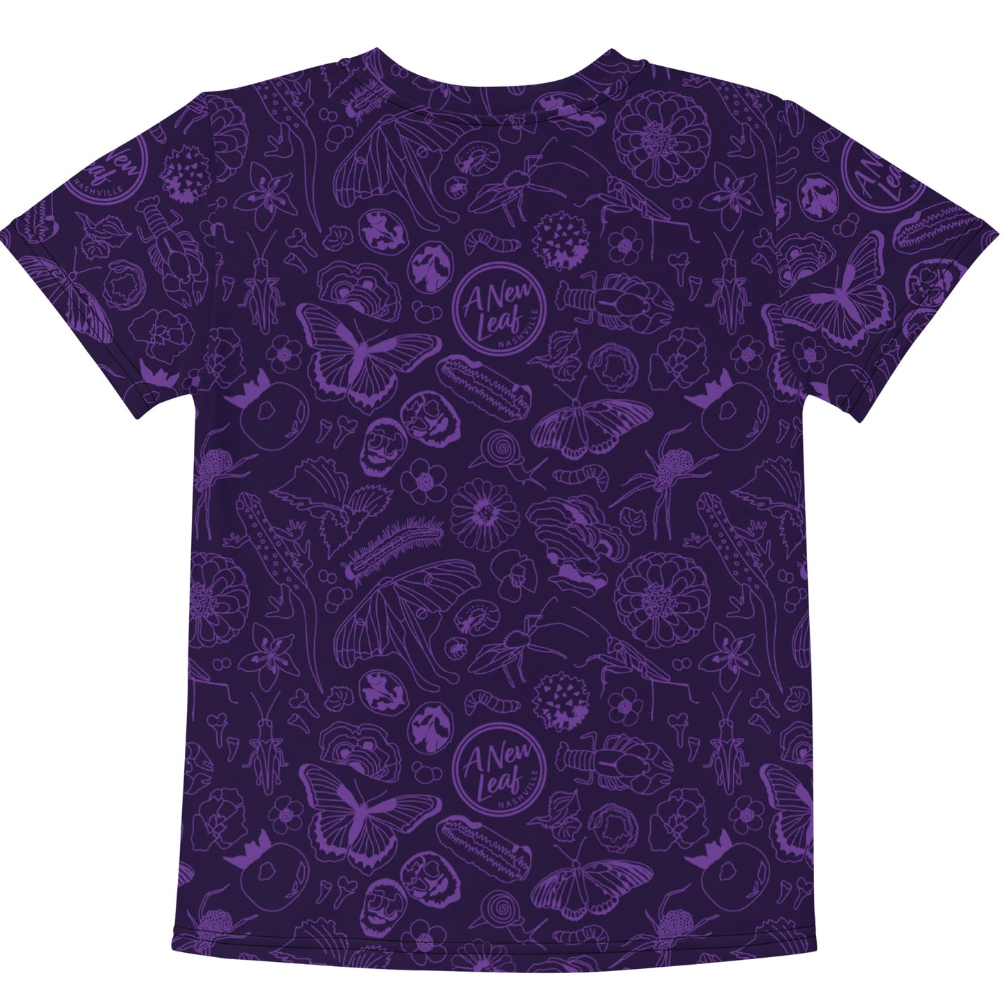 Young Kids Nature Print Short Sleeve Tee // Purple