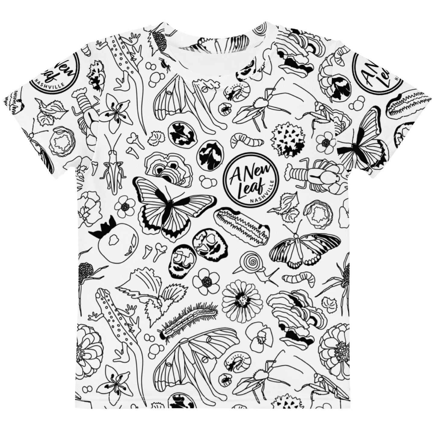 Young Kids Nature Print Short Sleeve Tee // B&W