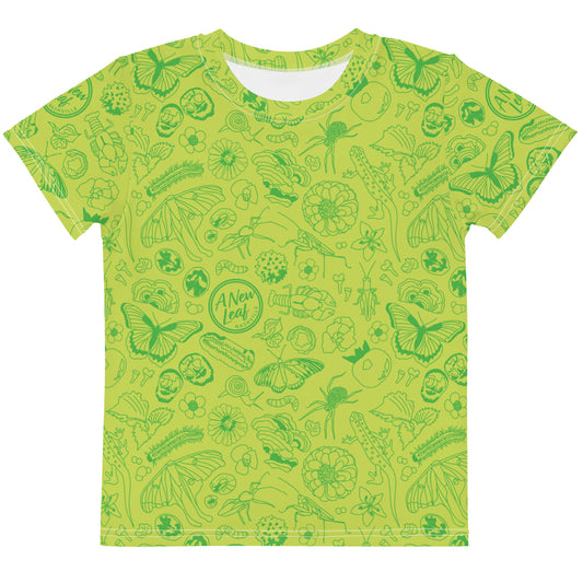 Young Kids Nature Print Short Sleeve Tee // Chartreuse Green