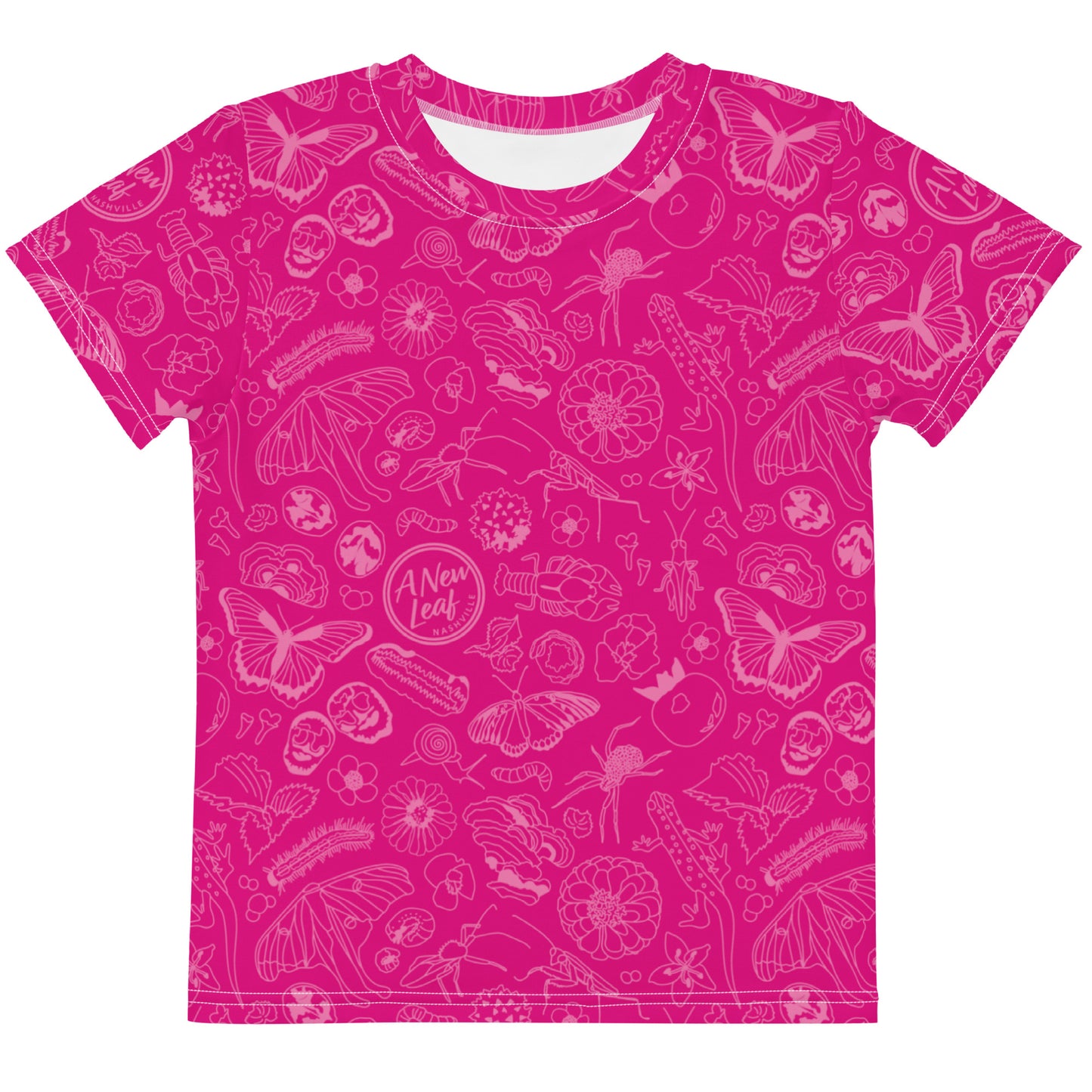 Young Kids Nature Print Short Sleeve Tee // Magenta