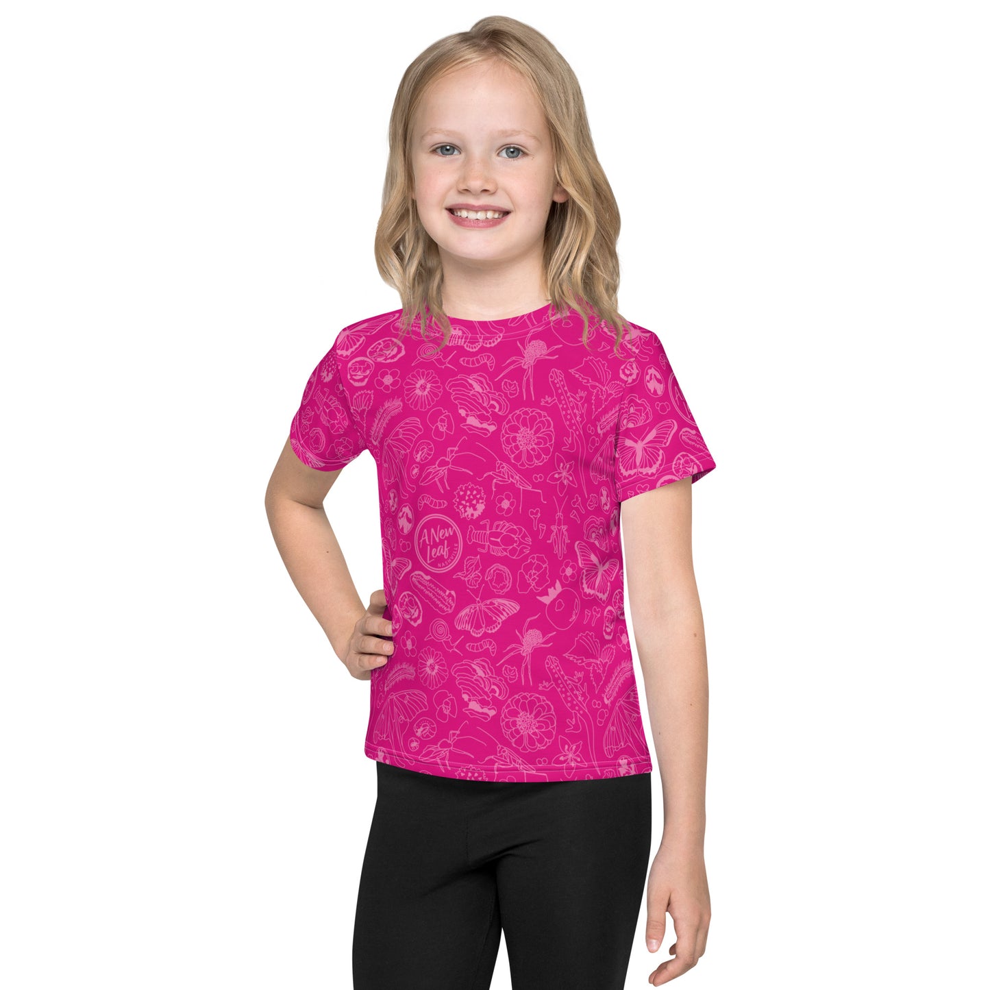 Young Kids Nature Print Short Sleeve Tee // Magenta