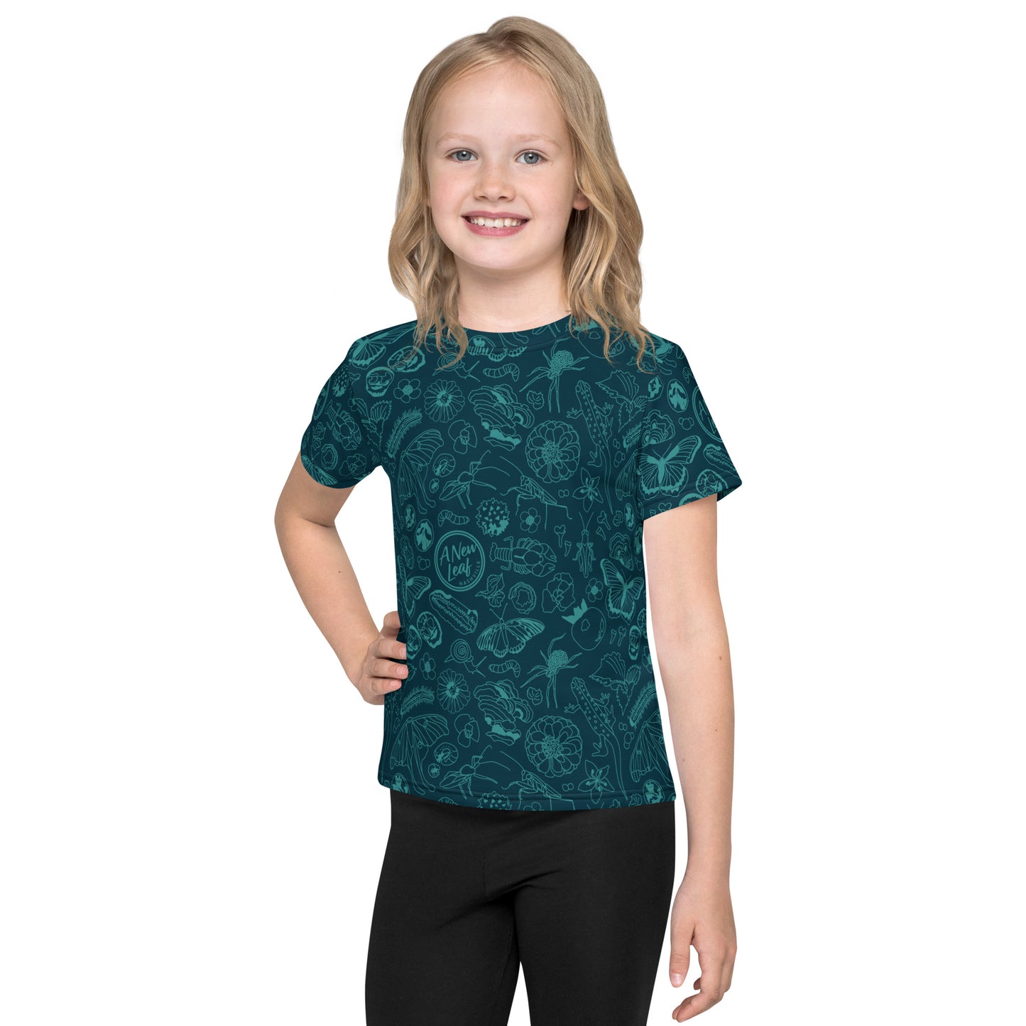 Young Kids Nature Print Short Sleeve Tee // Deep Teal