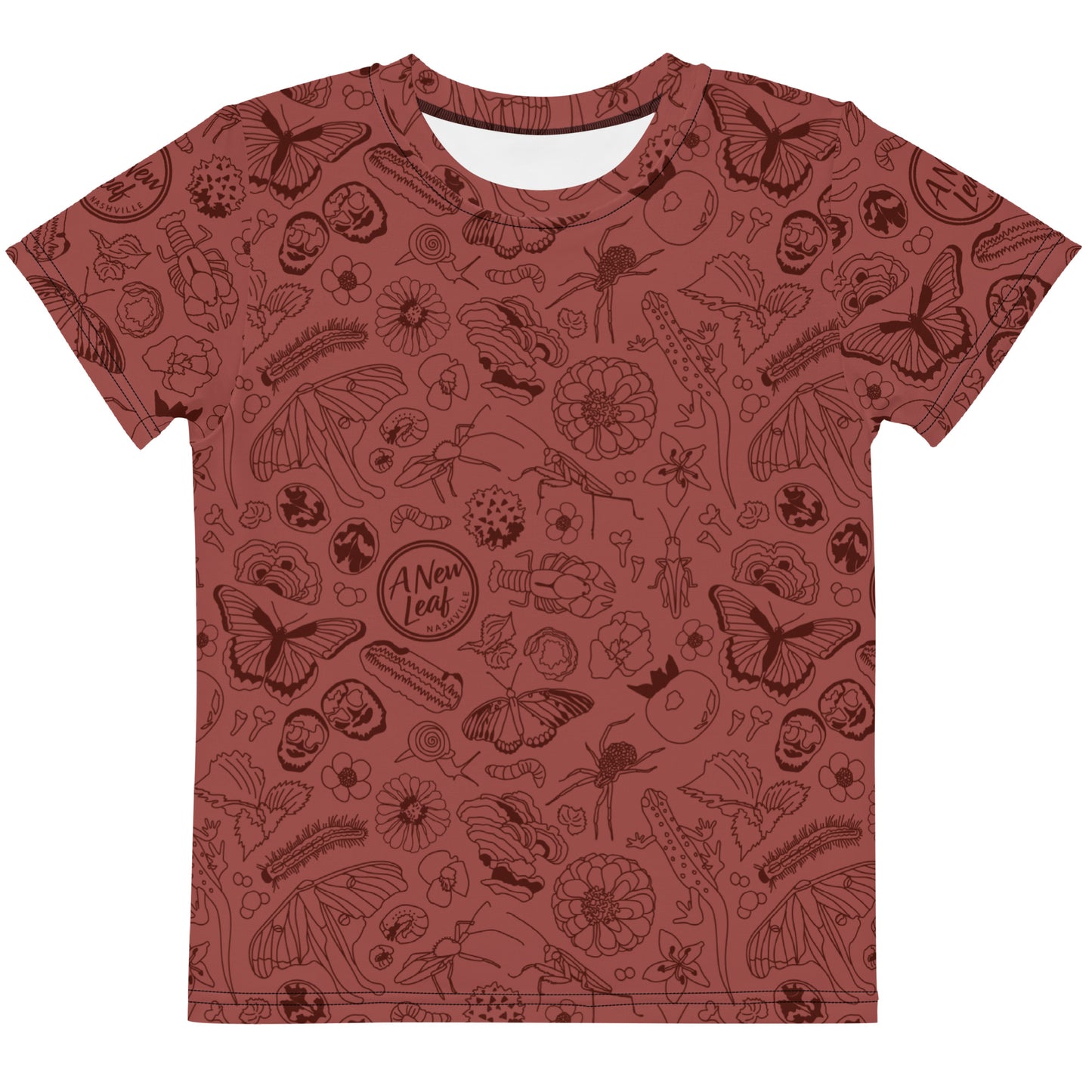 Young Kids Nature Print Short Sleeve Tee // Terra Cotta