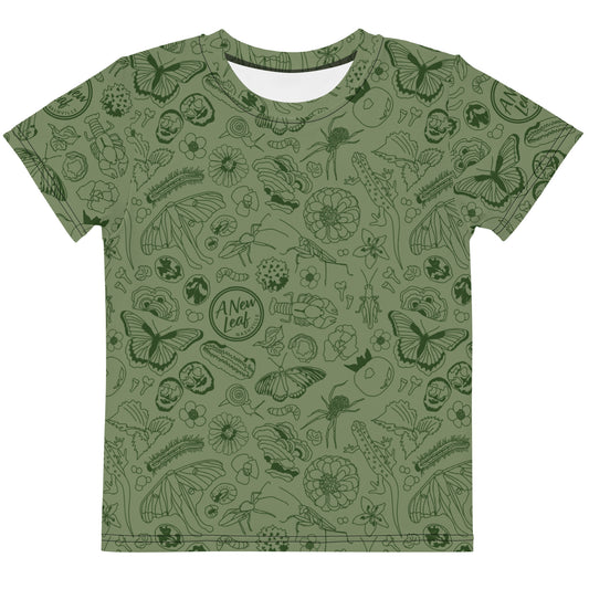 Young Kids Nature Print Short Sleeve Tee // Olive Green