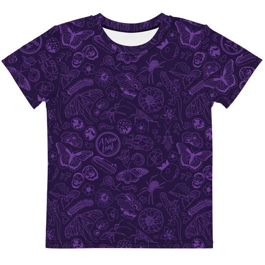 Young Kids Nature Print Short Sleeve Tee // Purple