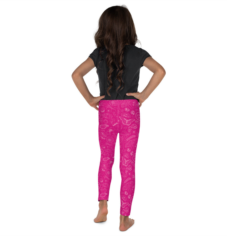 Young Kids Nature Print Leggings // Magenta