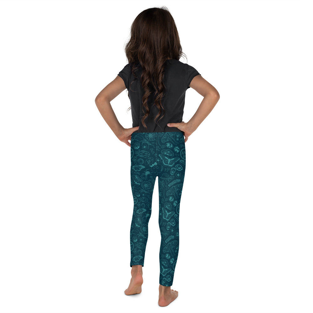 Young Kids Nature Print Leggings // Deep Teal