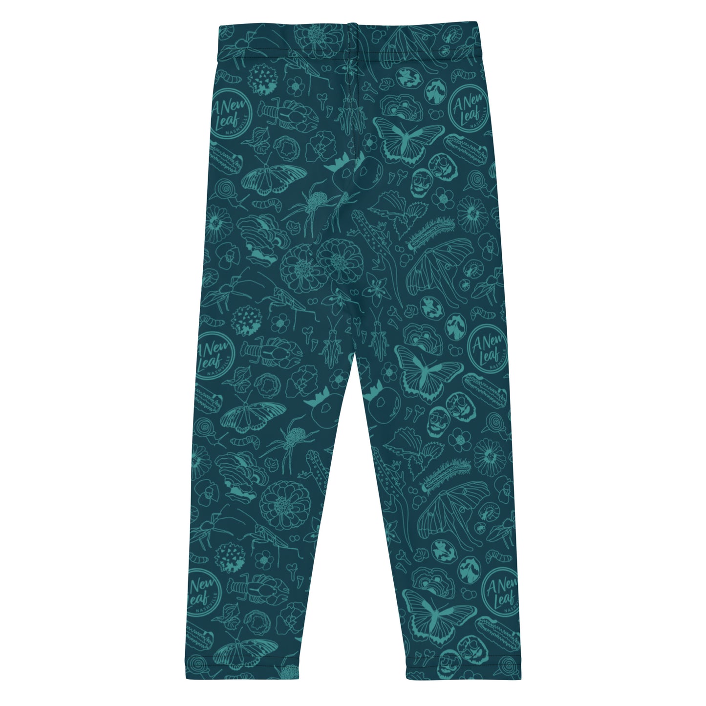 Young Kids Nature Print Leggings // Deep Teal