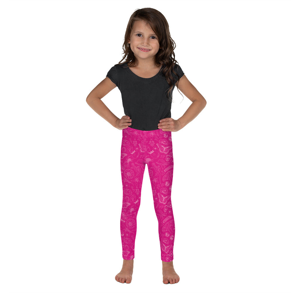 Young Kids Nature Print Leggings // Magenta