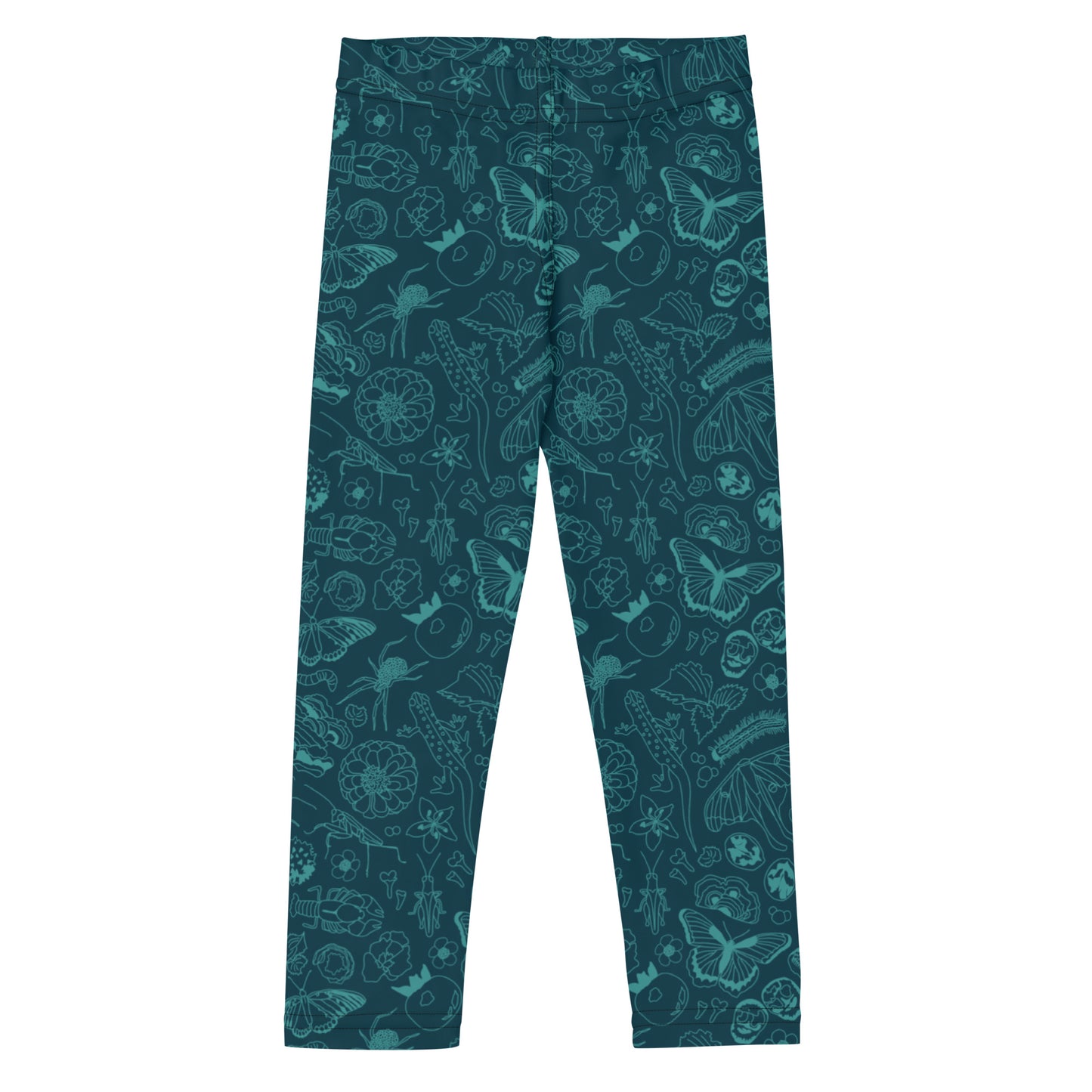 Young Kids Nature Print Leggings // Deep Teal