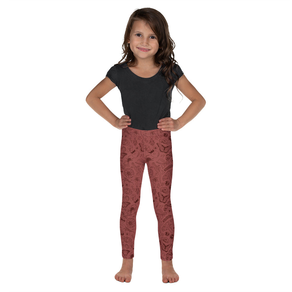 Young Kids Nature Print Leggings // Terra Cotta