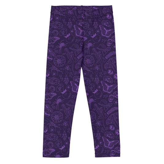 Young Kids Nature Print Leggings // Purple