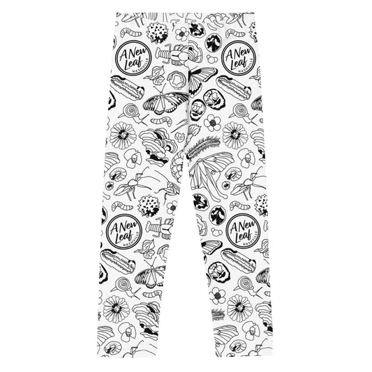 Young Kids Nature Print Leggings // B&W