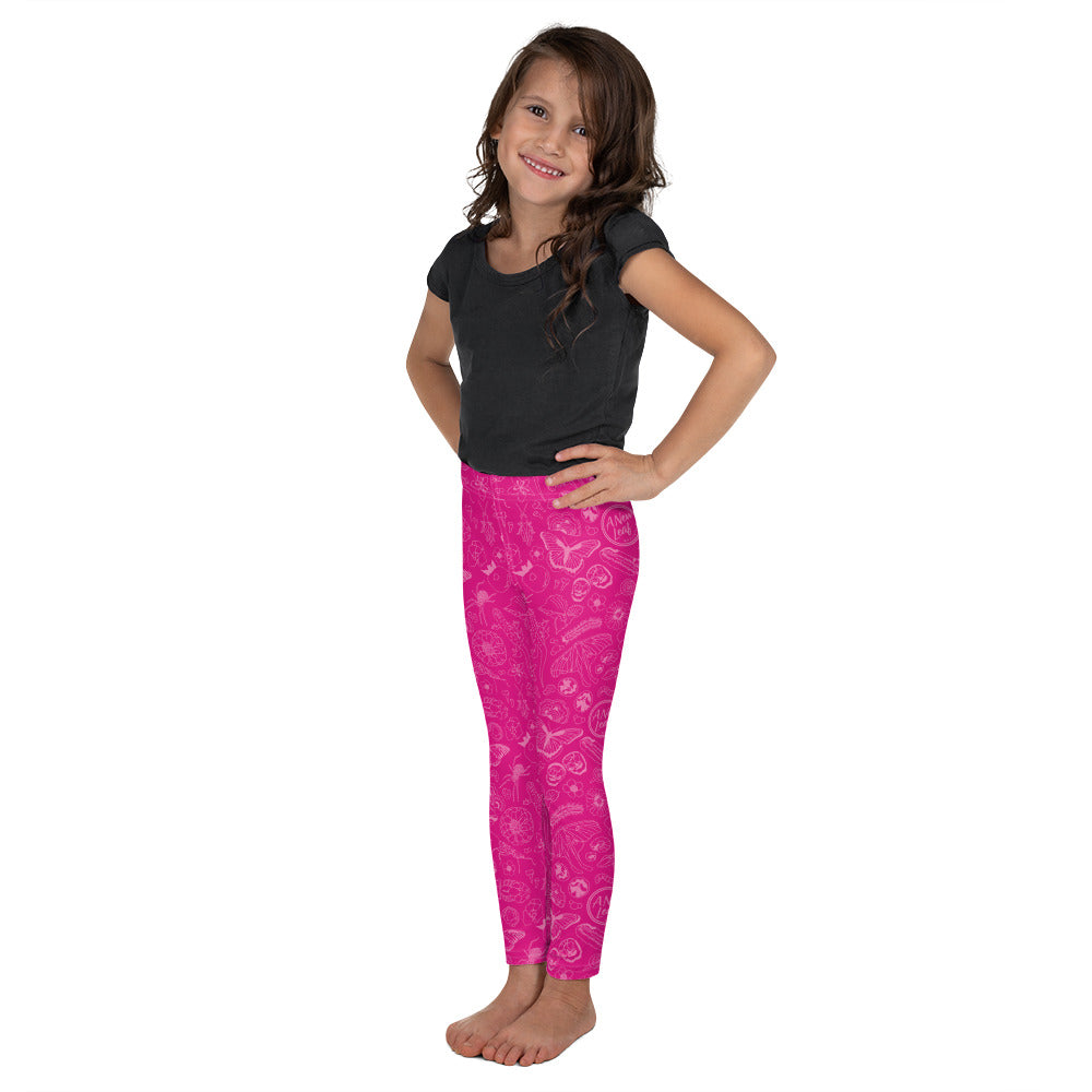 Young Kids Nature Print Leggings // Magenta