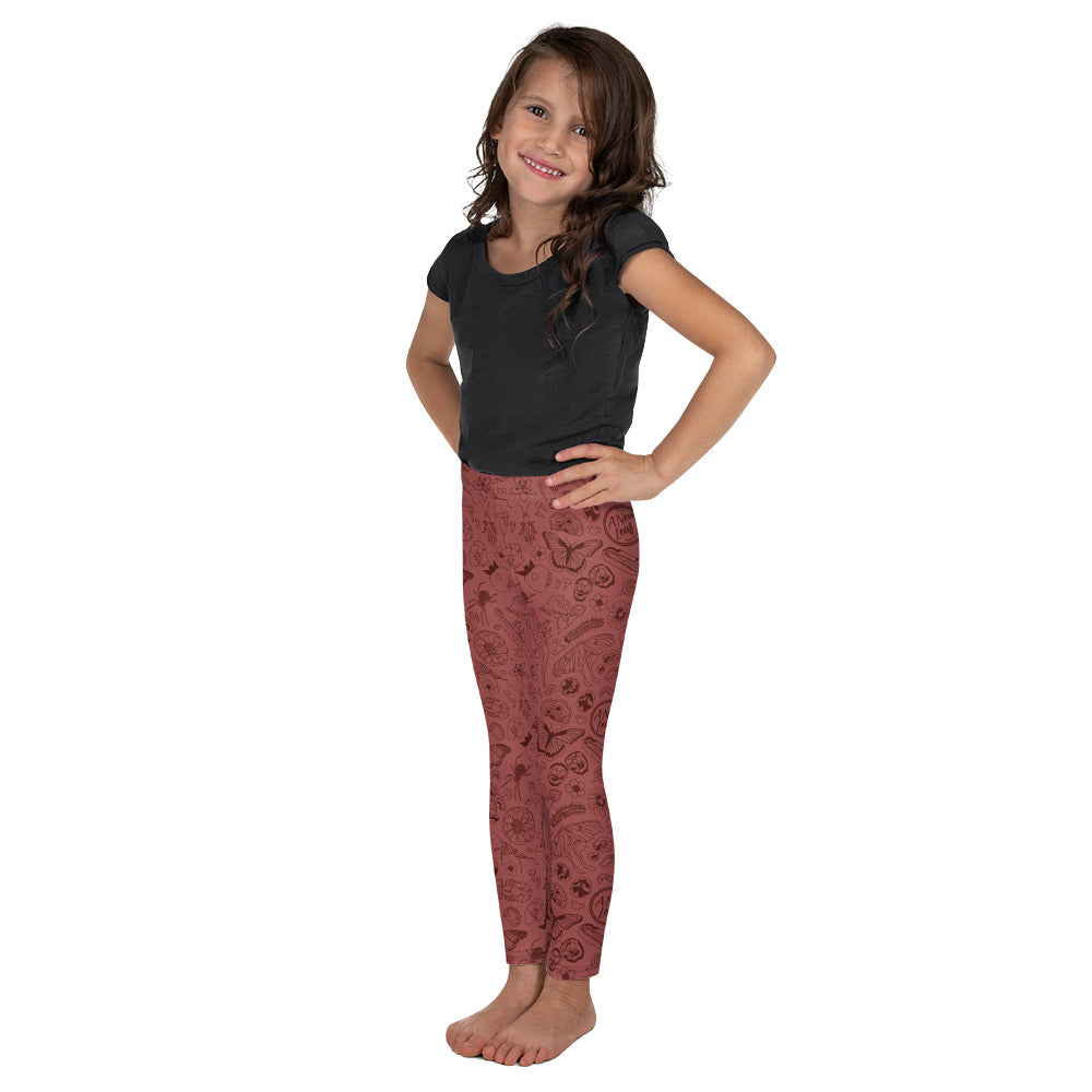 Young Kids Nature Print Leggings // Terra Cotta