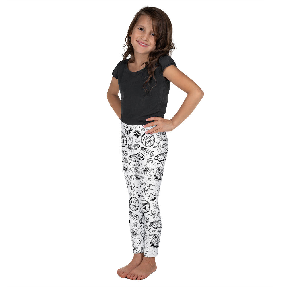 Young Kids Nature Print Leggings // B&W