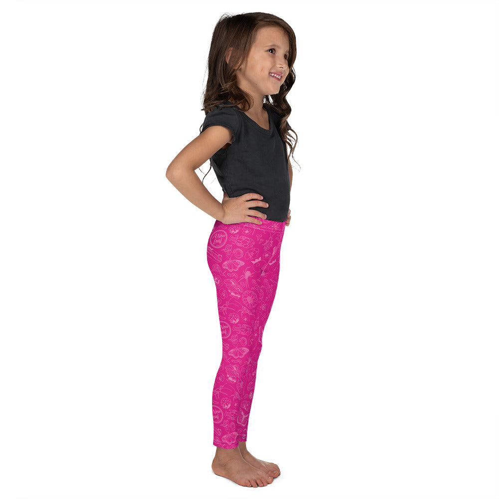 Young Kids Nature Print Leggings // Magenta