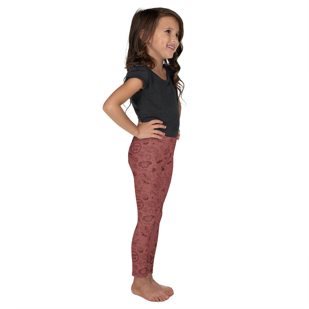 Young Kids Nature Print Leggings // Terra Cotta