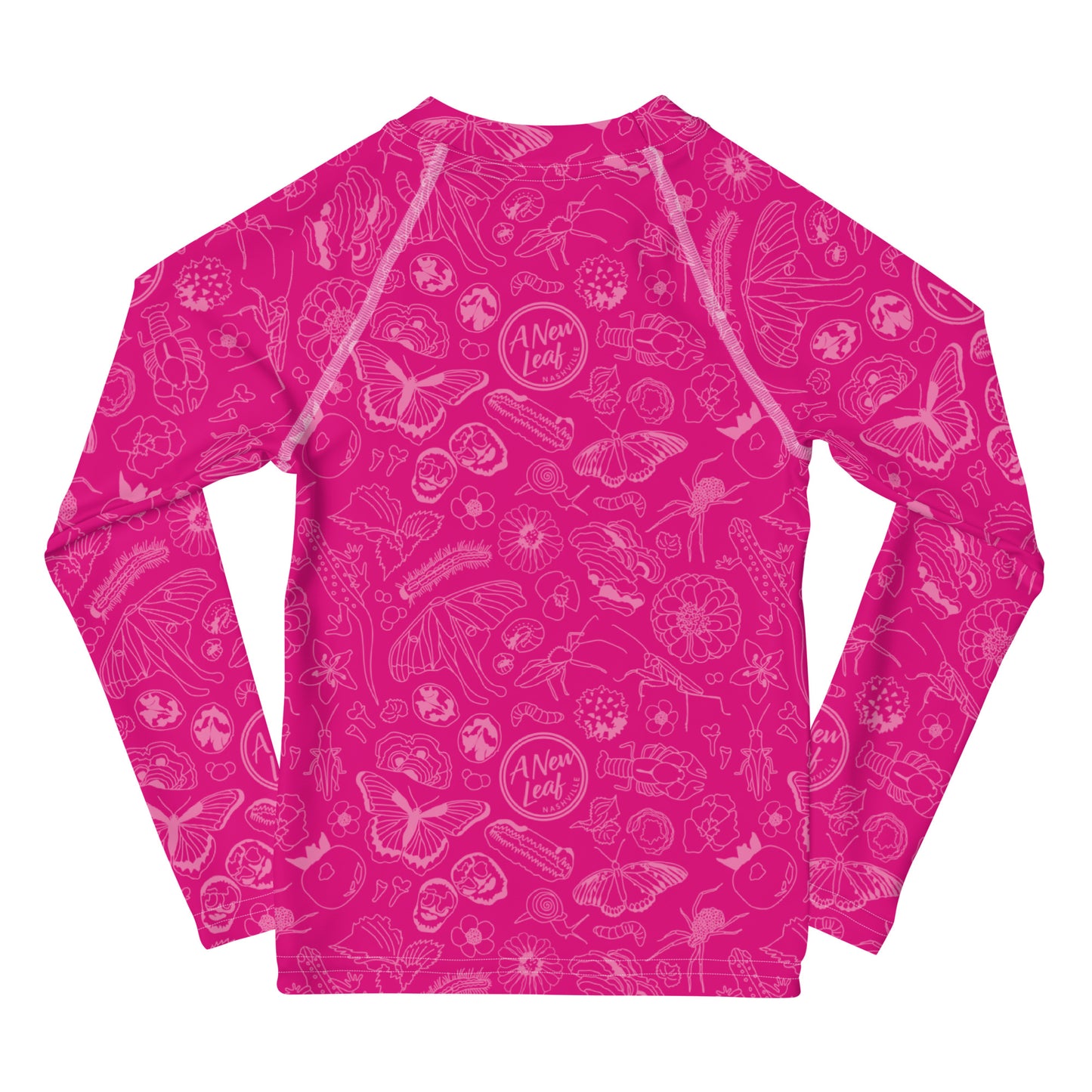 Young Kids Nature Print Rash Guard // Magenta