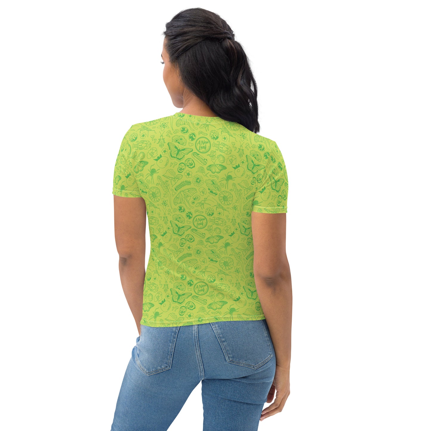 Women's Nature Print Short Sleeve Tee // Chartreuse Green