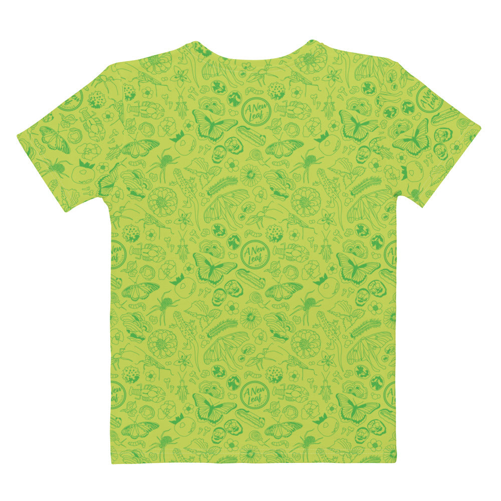 Women's Nature Print Short Sleeve Tee // Chartreuse Green