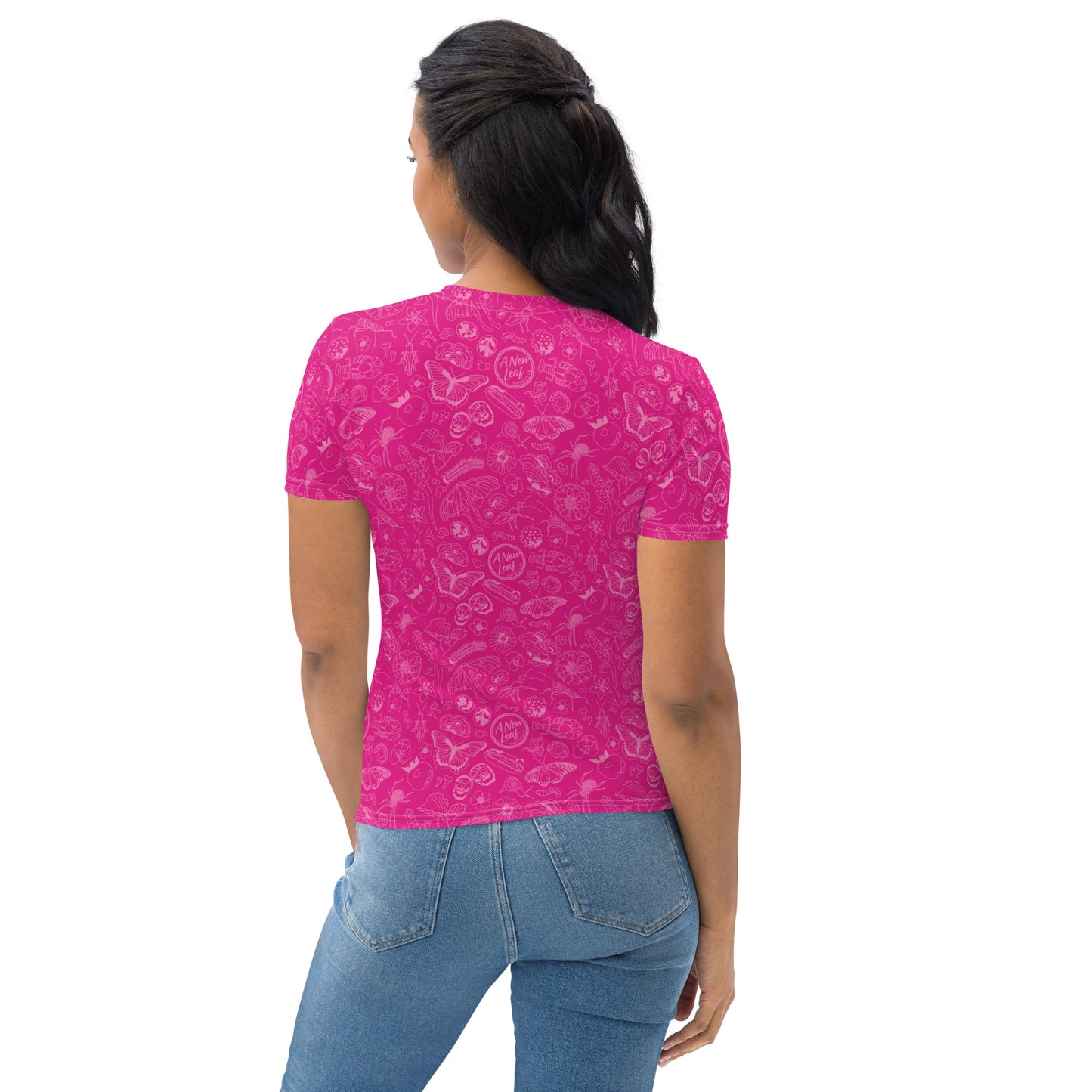 Women's Nature Print Short Sleeve Tee // Magenta