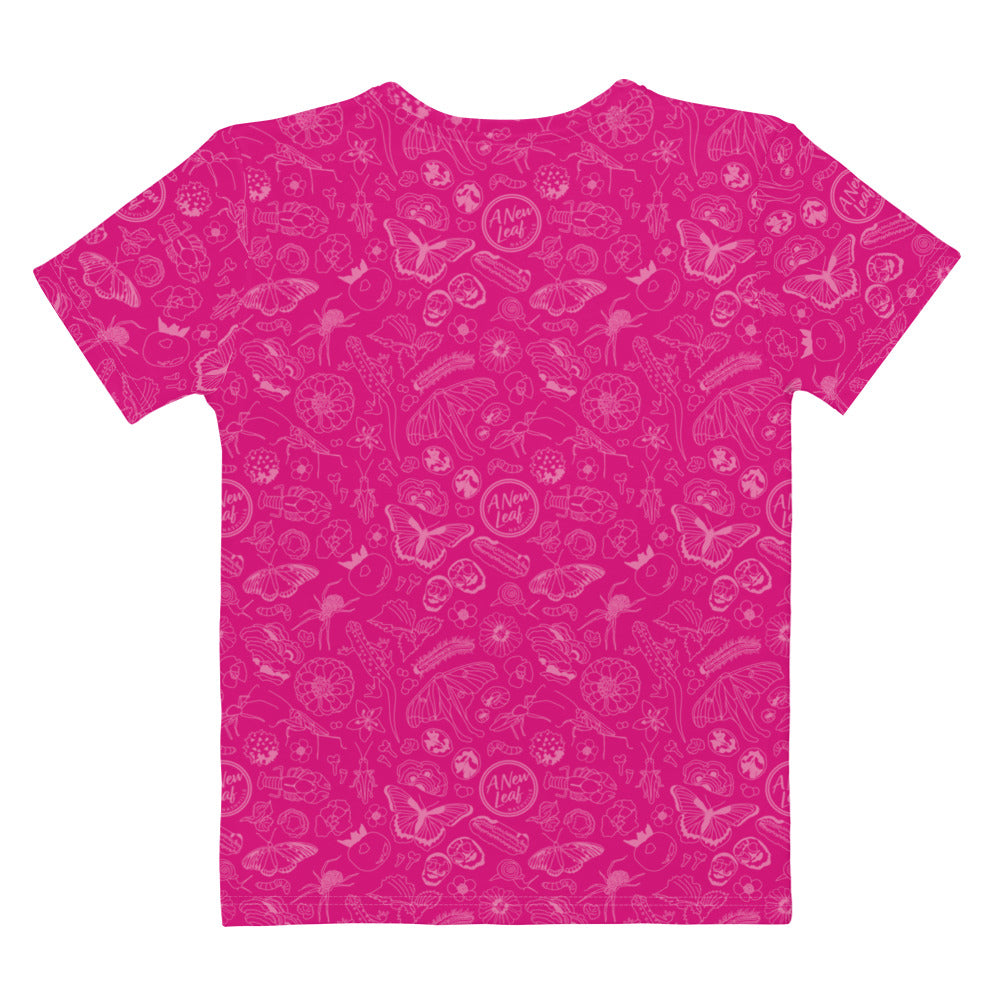 Women's Nature Print Short Sleeve Tee // Magenta