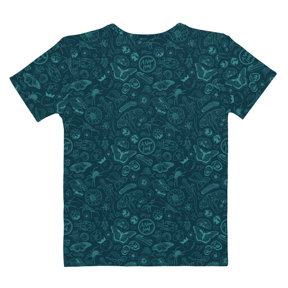 Women's Nature Print Short Sleeve Tee // Deep Teal