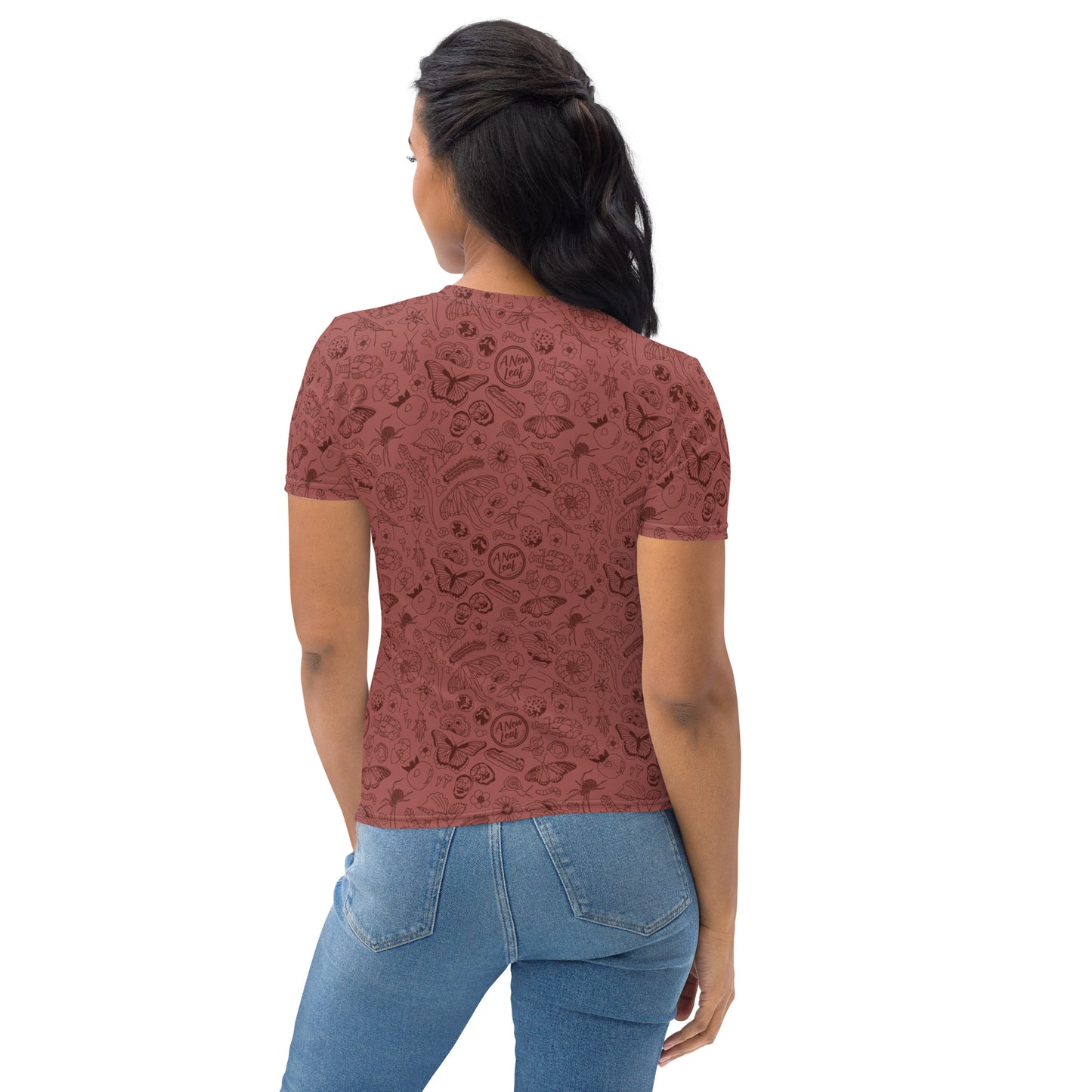 Women's Nature Print Short Sleeve Tee // Terra Cotta