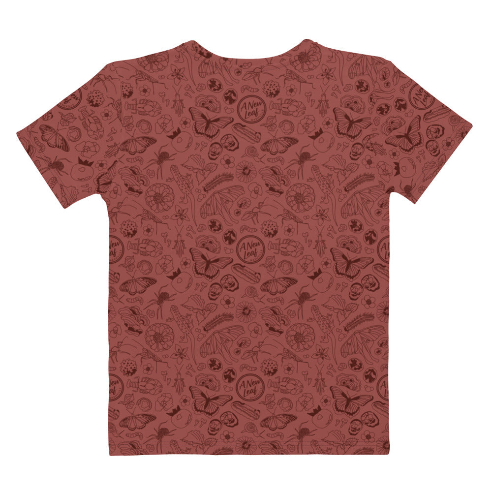 Women's Nature Print Short Sleeve Tee // Terra Cotta