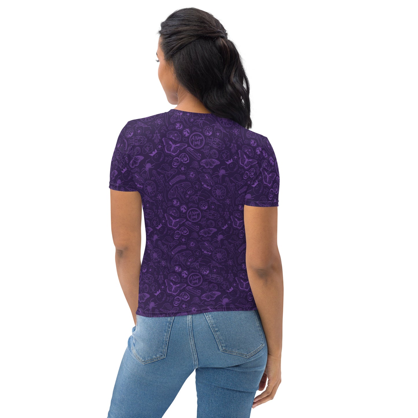 Women's Nature Print Short Sleeve Tee // Purple