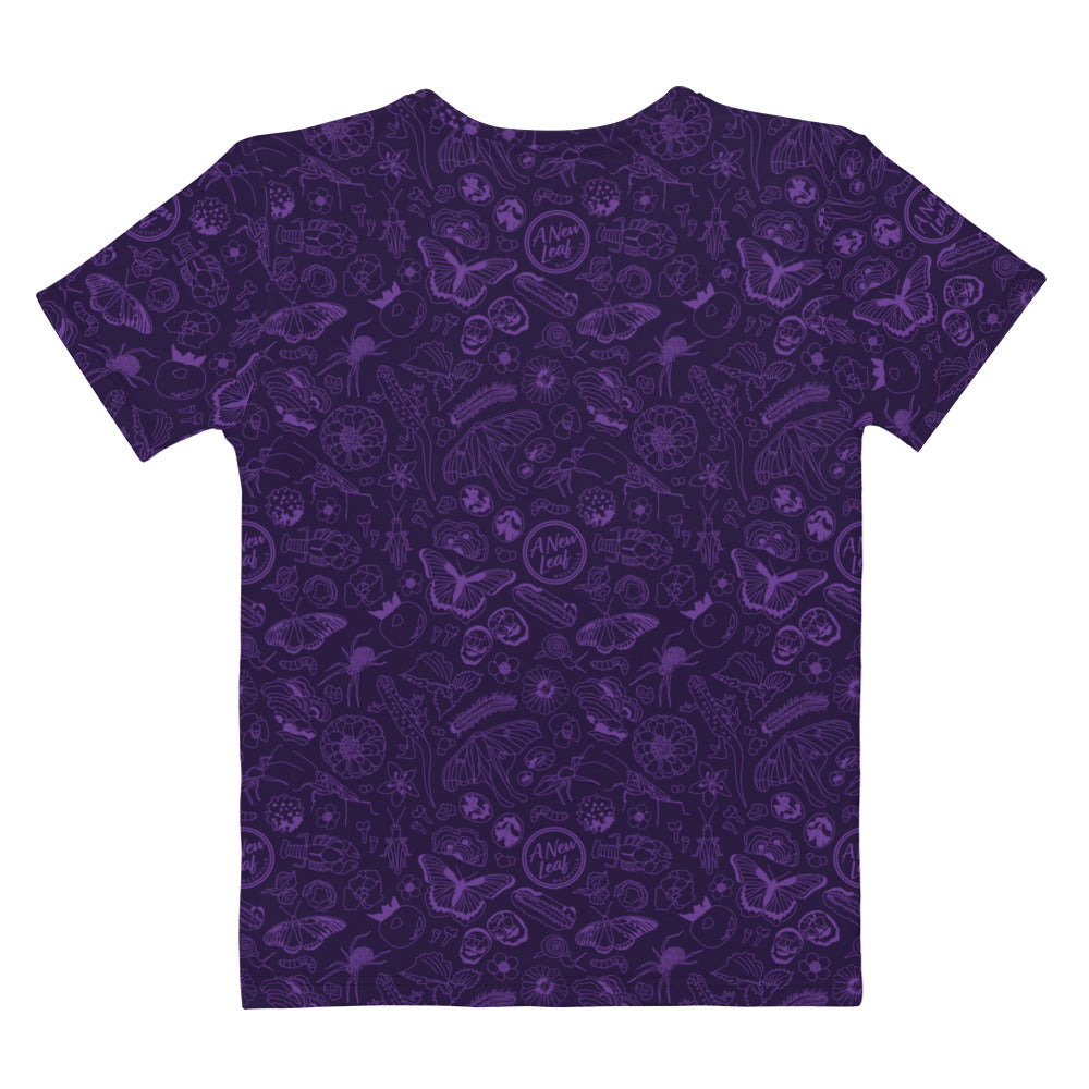 Women's Nature Print Short Sleeve Tee // Purple