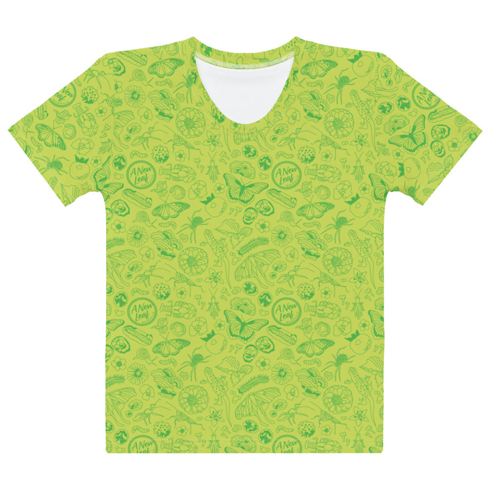 Women's Nature Print Short Sleeve Tee // Chartreuse Green