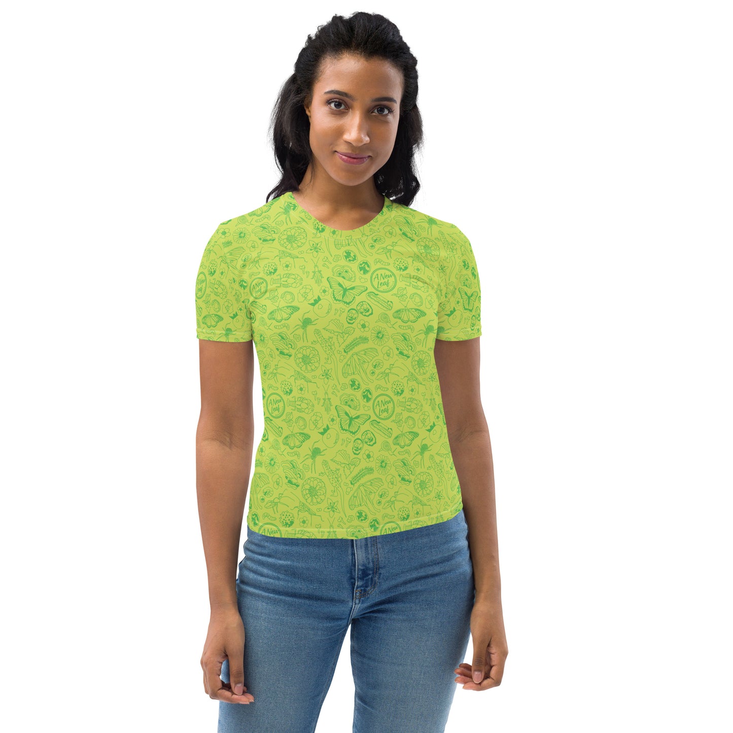 Women's Nature Print Short Sleeve Tee // Chartreuse Green