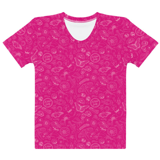 Women's Nature Print Short Sleeve Tee // Magenta