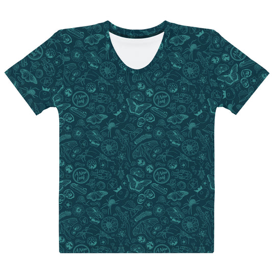 Women's Nature Print Short Sleeve Tee // Deep Teal